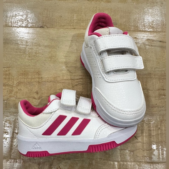 Adidas Tensaur sport 2.0 pink 3 stripe toddler girls tennis shoes Velcro running - Picture 4 of 13